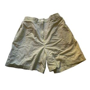 green and white plaid checkered bermuda shorts